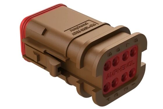 Componente elettronico premium del connettore femmina del cavo Amphenol AT06-08SD-OMBRN per l'assemblaggio del cablaggio PCB del circuito integrato automobilistico